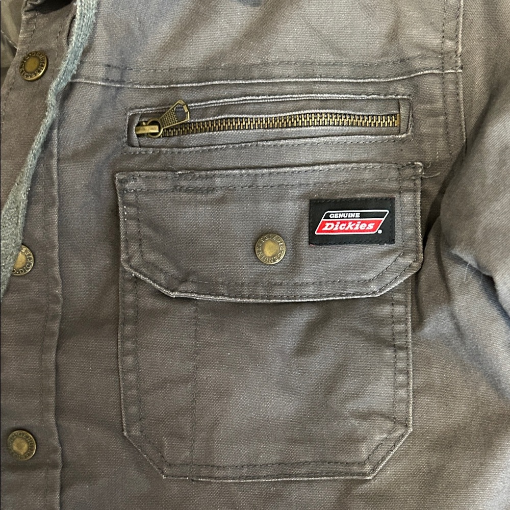 Men's Gray Dickies Hooded Coat Size S/P (34-36) - Picture 3 of 8